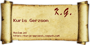 Kuris Gerzson névjegykártya
